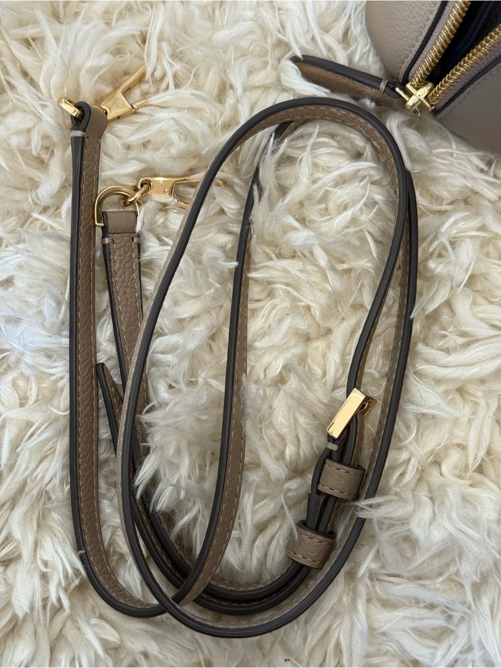 Tory Burch Taupe Pebbled Leather Dome Satchel Crossbody - Picture 8 of 9